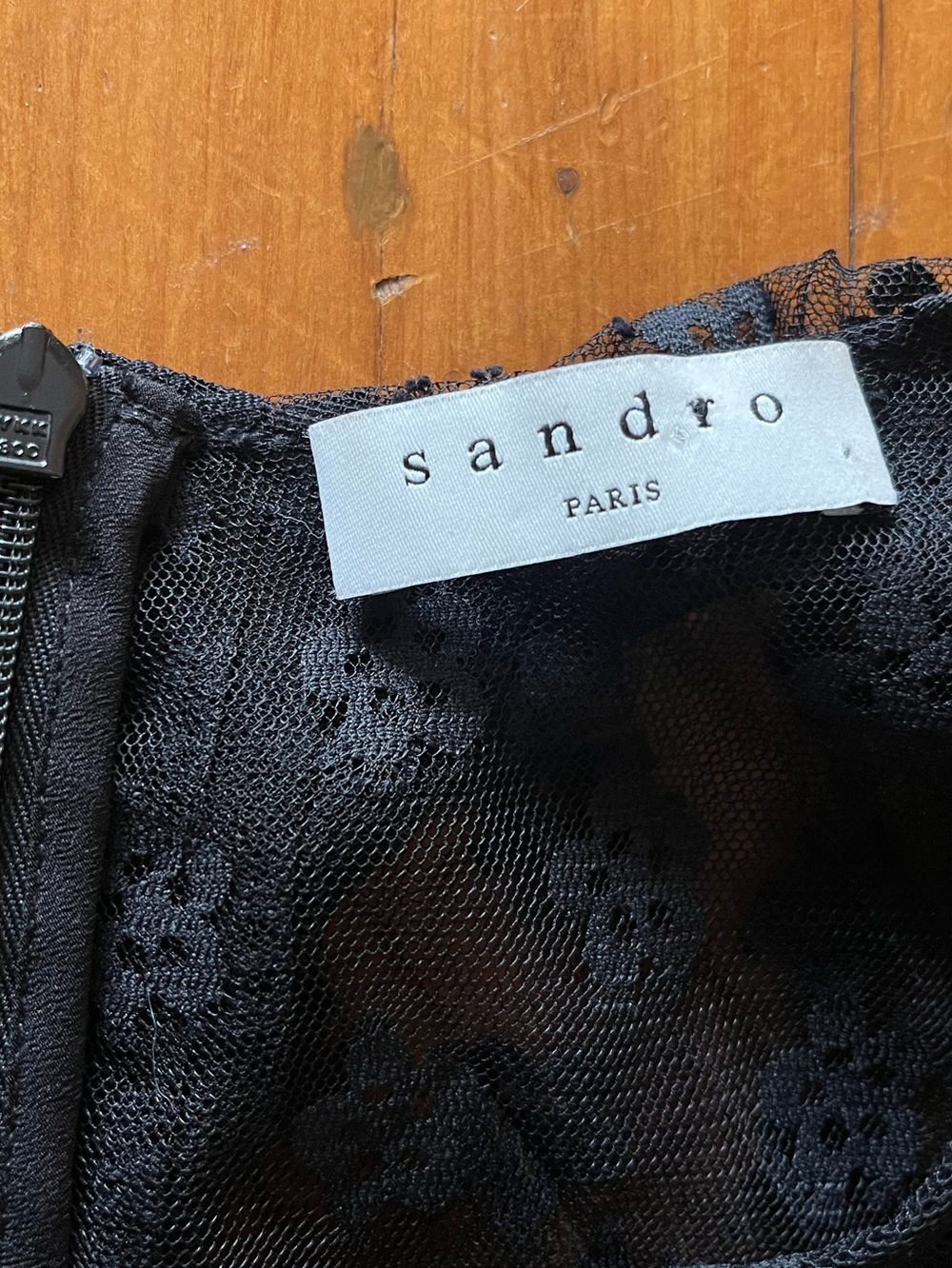 Sandro Paris Black Floral Pleated Ruffle Lace Mini Dress Whimsygoth Feminine - Picture 3 of 16